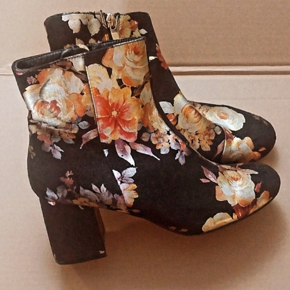 Ladies floral booties size 9